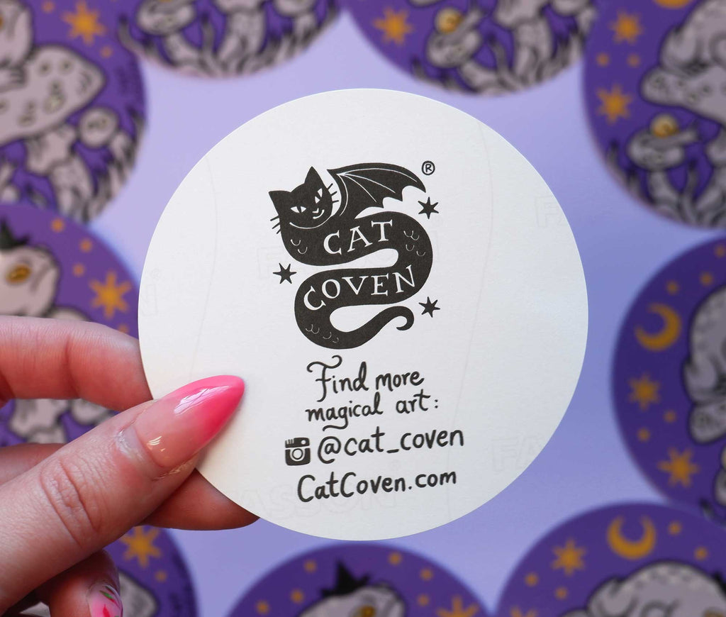 Grumpy Toad Witch Sticker – Dishwasher Safe, 3.5"