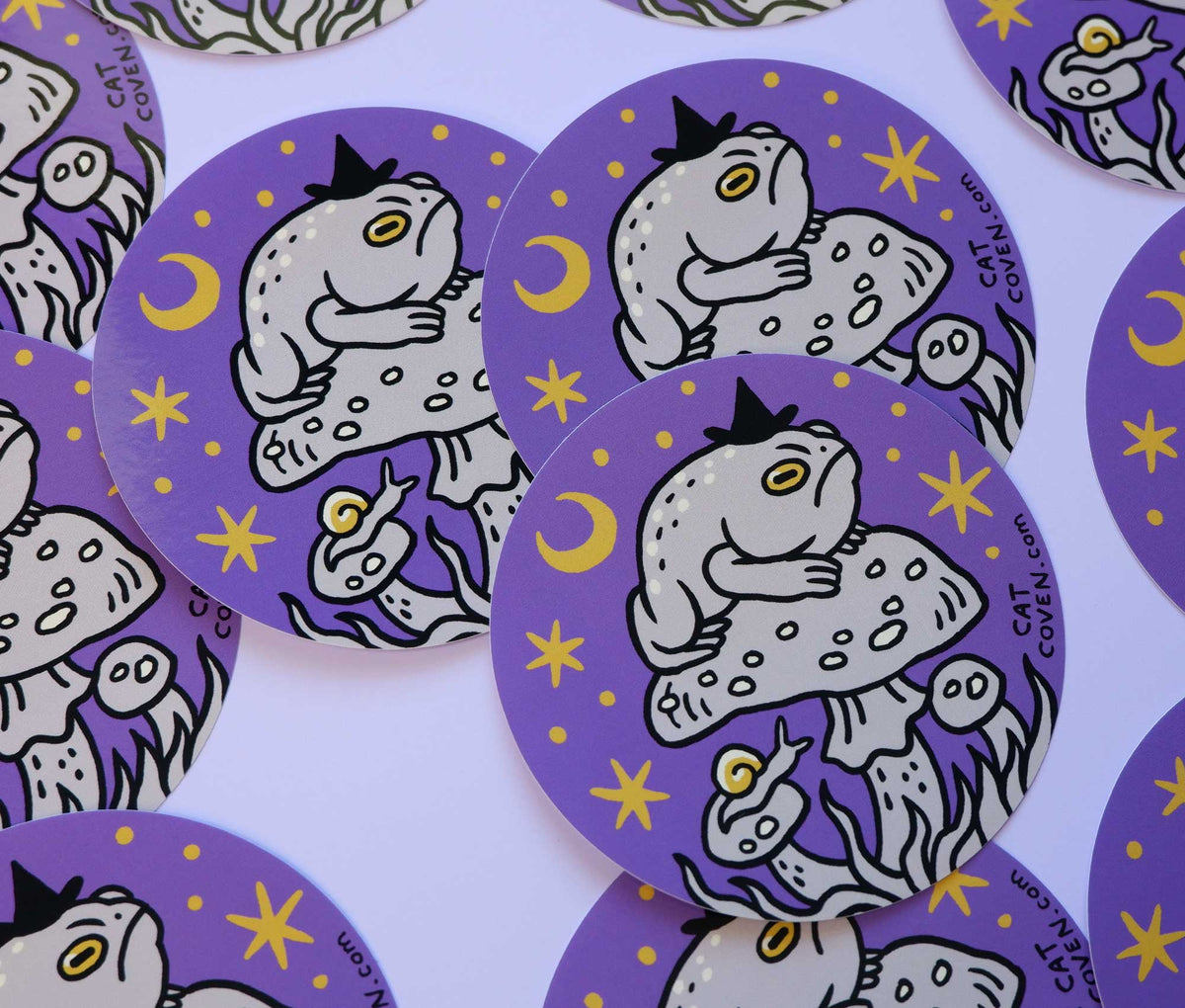 Grumpy Toad Witch Sticker – Dishwasher Safe, 3.5"