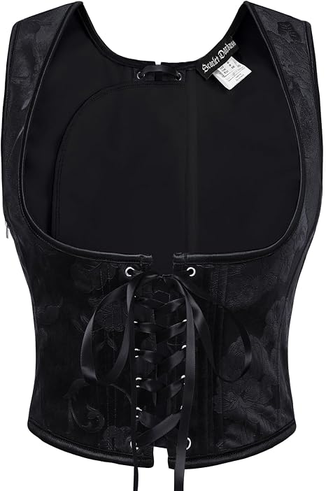 Renaissance Lace Up Corset Velvet Underbust Boned Bustier Bodice
