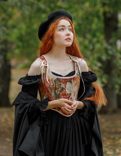 Renaissance Floral Overbust Boned Bustier Bodice