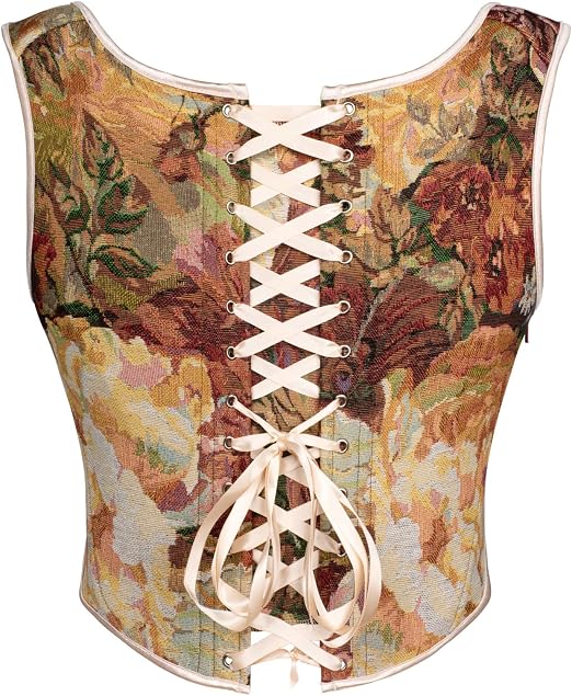 Renaissance Floral Overbust Boned Bustier Bodice