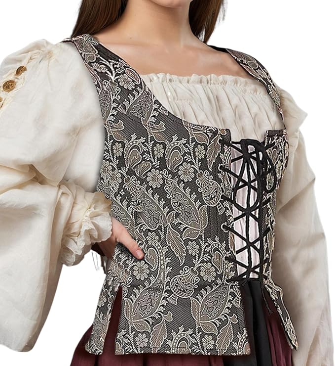 Women's Renaissance Pirate Reversible Corset Bodice