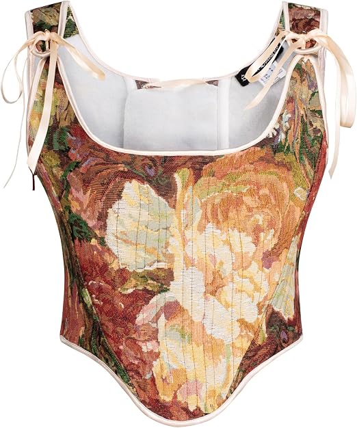 Renaissance Floral Overbust Boned Bustier Bodice