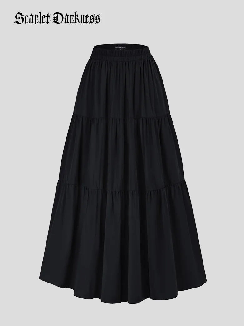 Renaissance Elastic Waist Swing Skirt with Pockets