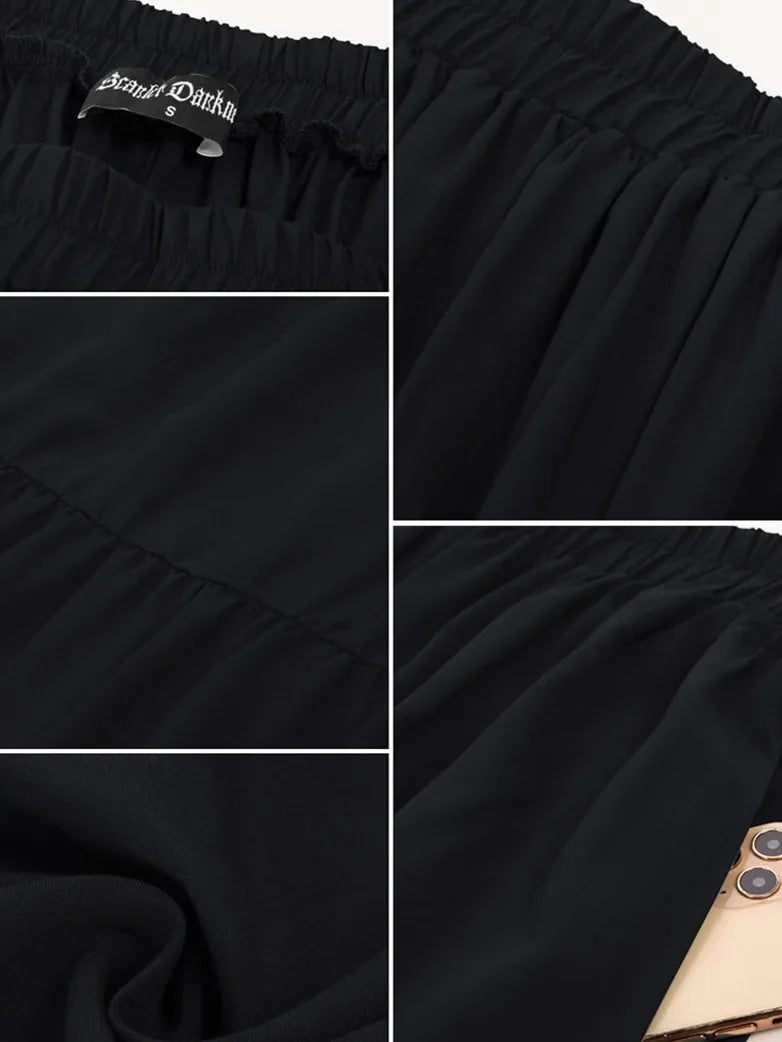 Renaissance Elastic Waist Swing Skirt with Pockets