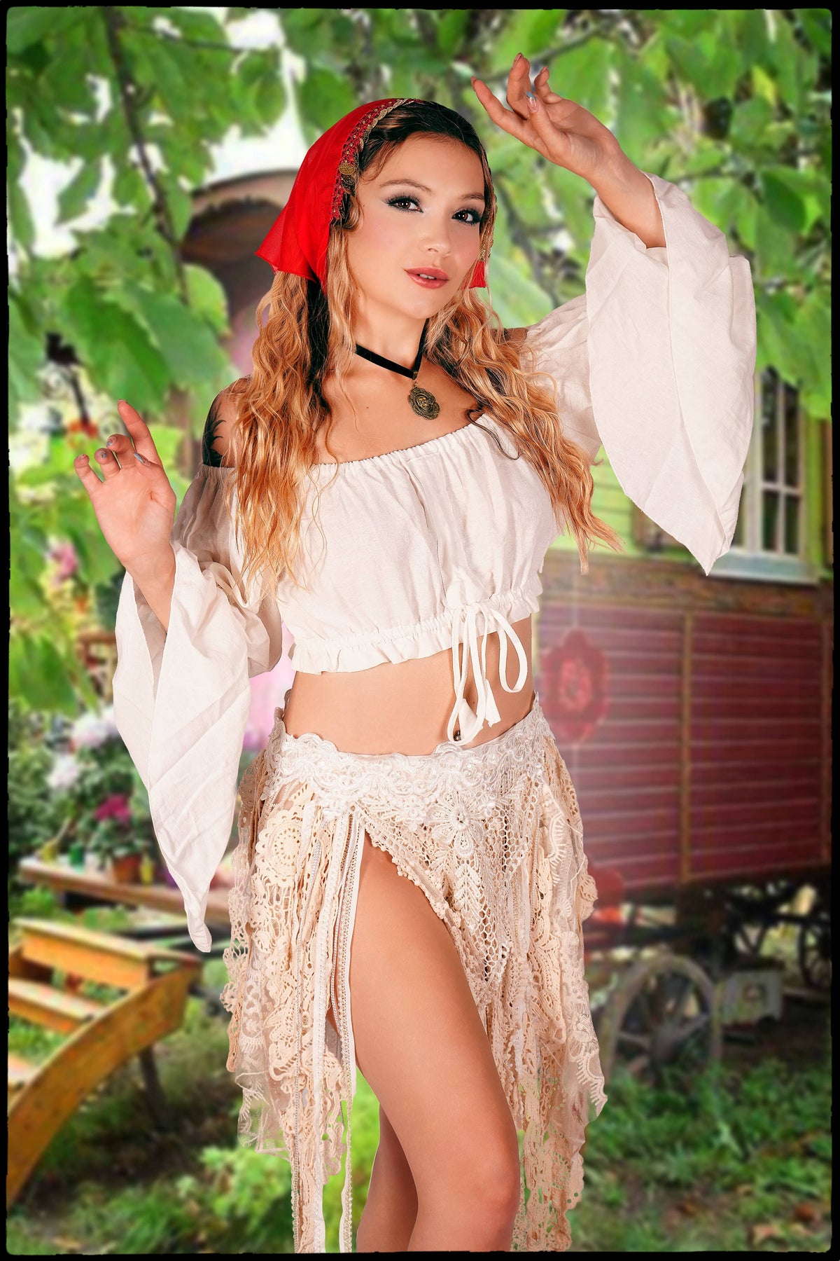 White Cotton Choli Top – Boho Festival & Faire Style